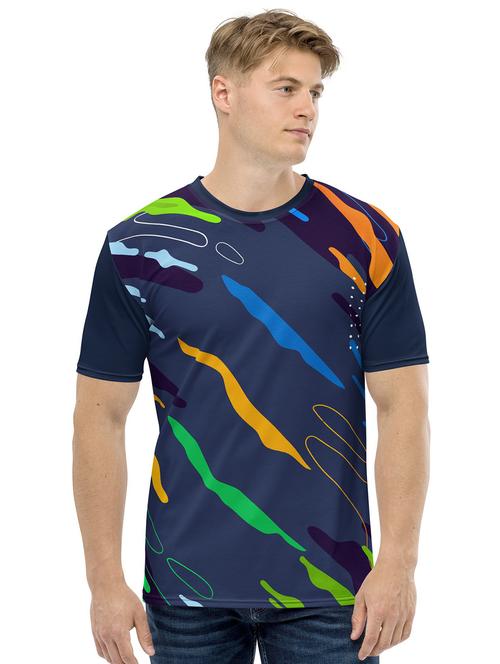 men multi colored polyester regular t-shirt - 20446741 - Very Small Image - 1