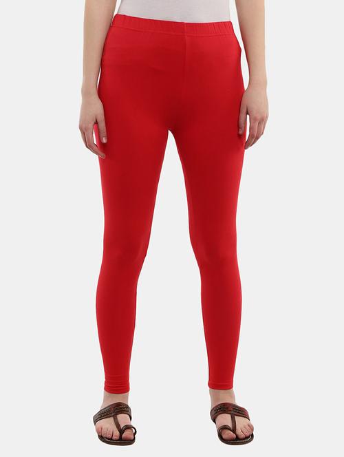 red cotton blend leggings - 20446887 - Very Small Image - 1