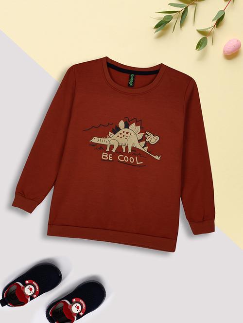 orange cotton chest print sweatshirt - 20447797 - Very Small Image - 1
