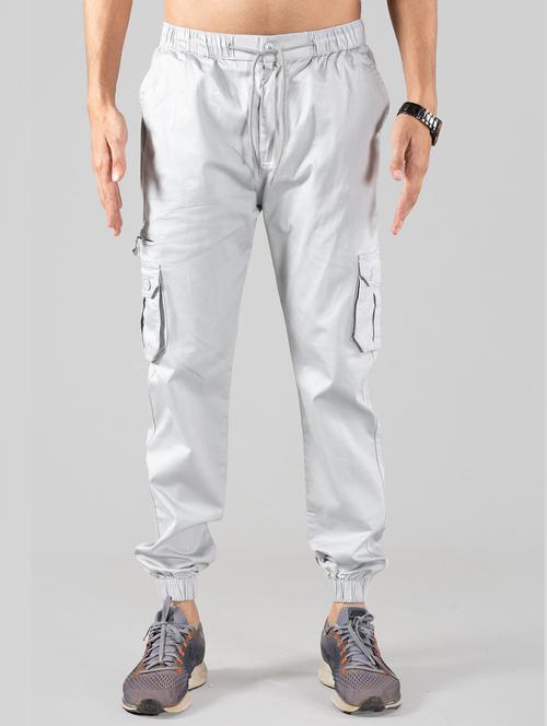 men's grey cargo pleated trousers - 20449953 - Very Small Image - 1