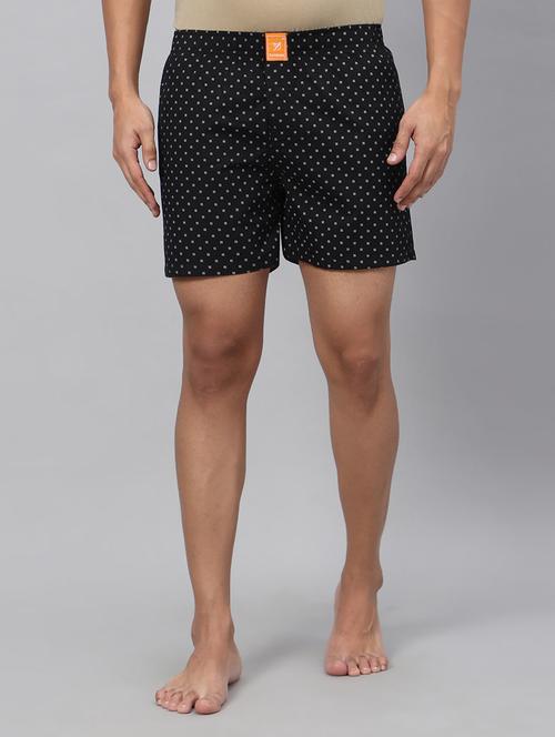 black printed cotton boxer - 20450075 - Very Small Image - 1
