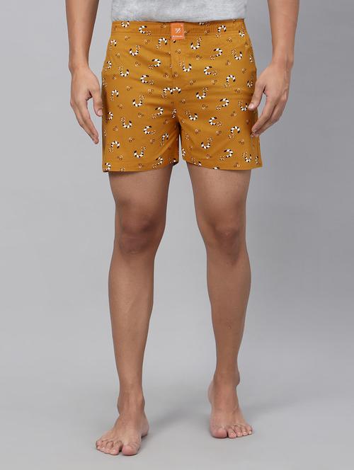 yellow printed cotton boxer - 20450076 - Very Small Image - 1