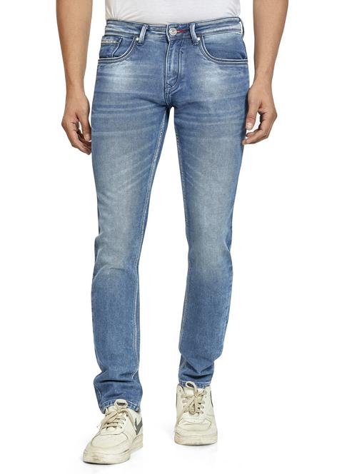 light blue solid washed full length jean - 20450131 - Very Small Image - 1