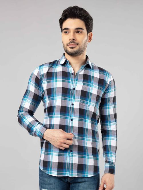 men's multi colored casual check shirt - 20450173 - Very Small Image - 1