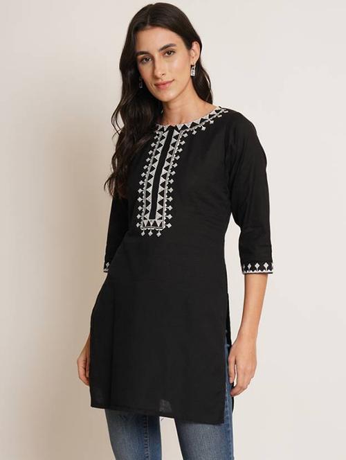 embroided cotton kurti - 20450461 - Very Small Image - 1