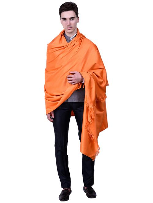 men orange wool reversible shawl - 20451115 - Very Small Image - 1