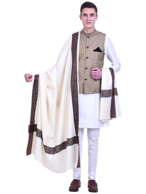 men white wool reversible shawl - 20451150 - Very Small Image - 1