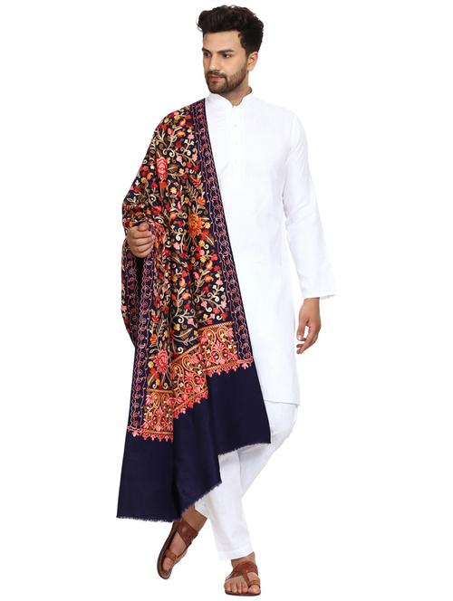 men multi color wool reversible shawl - 20451162 - Very Small Image - 1