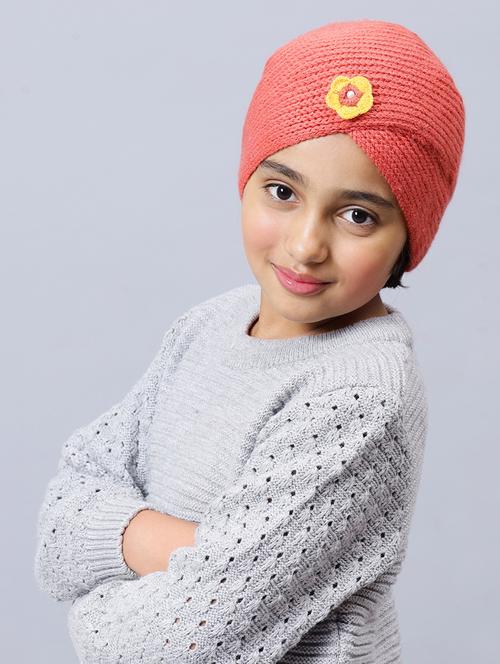 kids knitted head wrap with flower accent - 20451283 - Very Small Image - 1