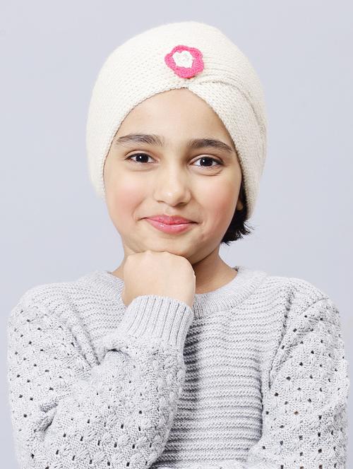 kids knitted head wrap with flower accent - 20451285 - Very Small Image - 1