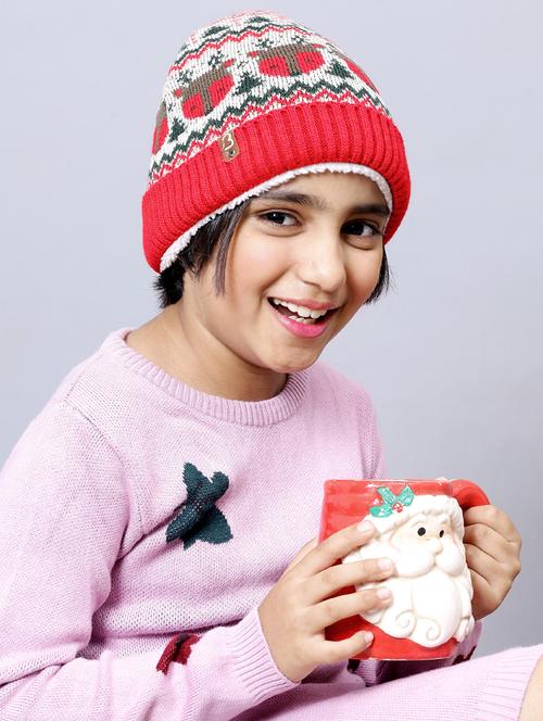 kids self design beanie winter cap - 20451286 - Very Small Image - 1