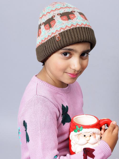kids self design beanie winter cap - 20451287 - Very Small Image - 1
