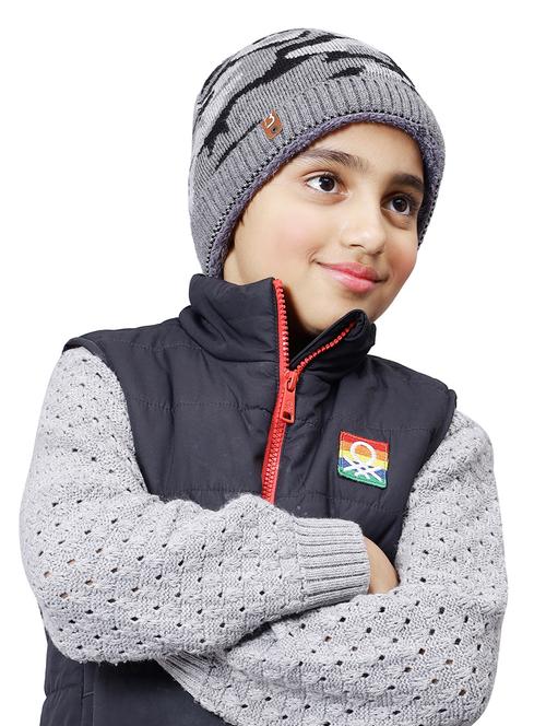 kids self design beanie winter cap - 20451291 - Very Small Image - 1