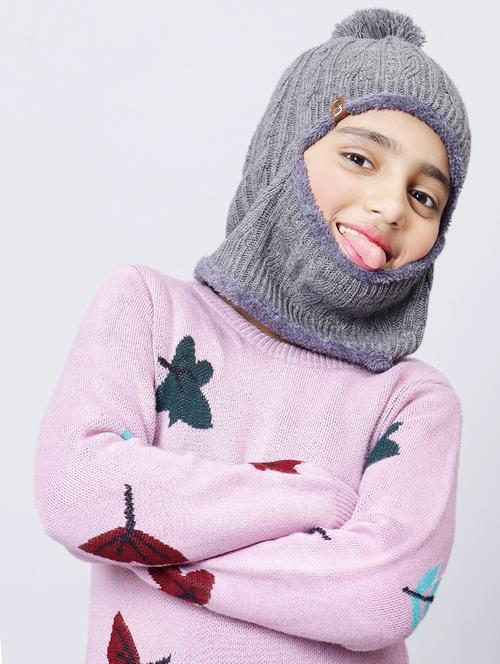 kids wool winter cap with face cover - 20451293 - Very Small Image - 1