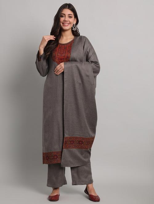 women embroidered unstitched suit set - 20451525 - Very Small Image - 1