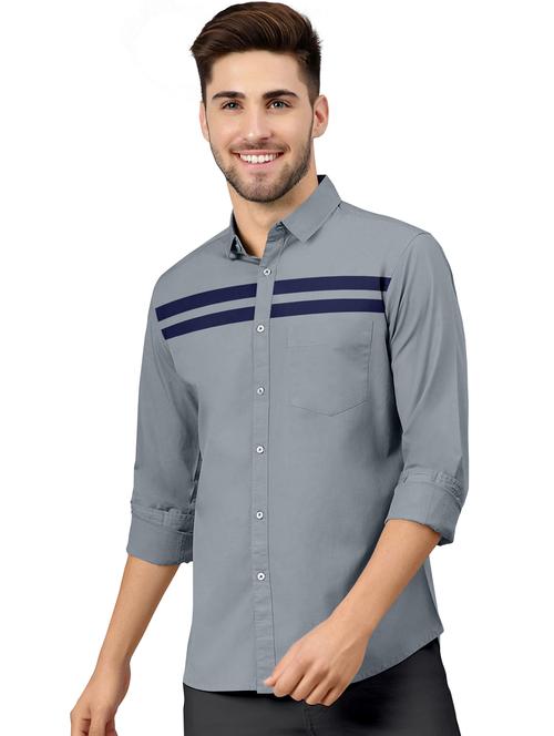 men's striped casual shirt - 20455093 - Very Small Image - 1