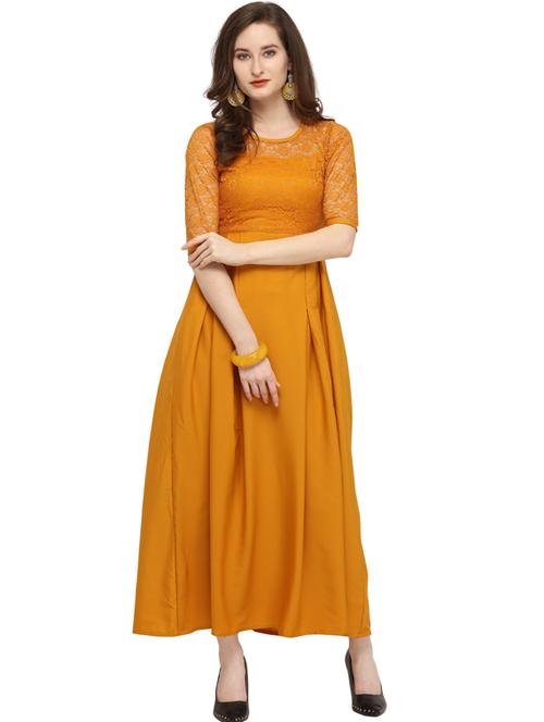 yellow crepe dress - 20455393 - Very Small Image - 1