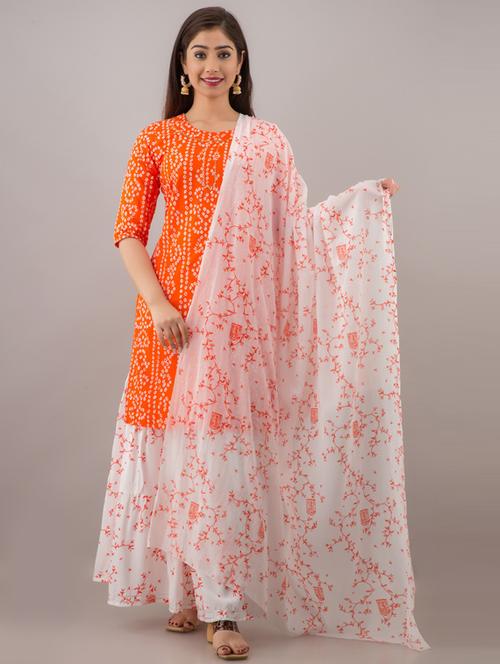printed kurta skirt set with dupatta - 20455478 - Very Small Image - 1