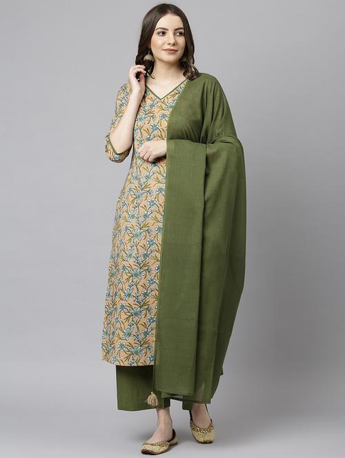 peach kurta palazzo set with dupatta - 20455586 - Very Small Image - 1