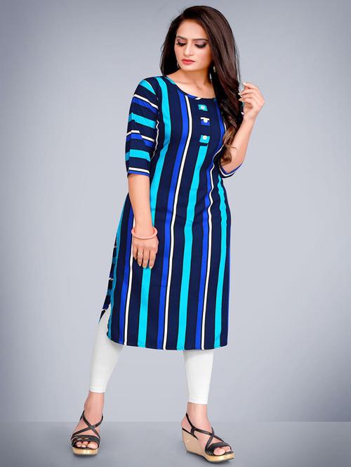 striped straight kurta - 20456460 - Very Small Image - 1