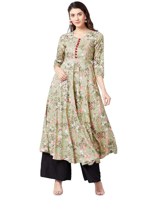 floral print flared kurta - 20456641 - Very Small Image - 1