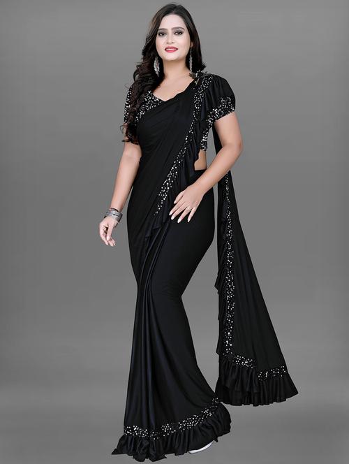 sequined bordered fancy saree - 20456980 - Very Small Image - 1