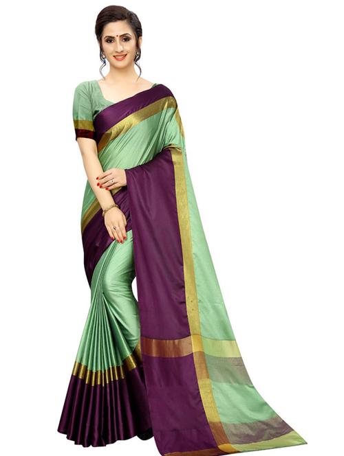 solid with bordered saree - 20456983 - Very Small Image - 1