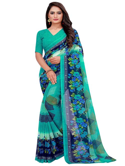 floral printed saree - 20457002 - Very Small Image - 1