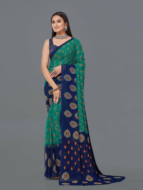 floral printed saree - 20457119 - Very Small Image - 1