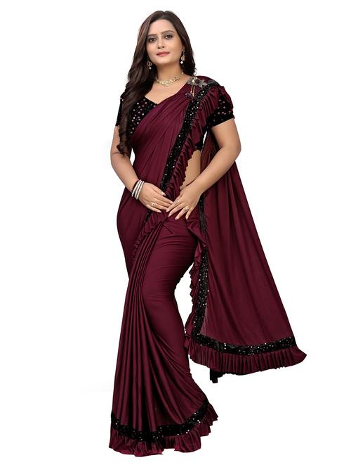 sequined bordered fancy saree - 20457180 - Very Small Image - 1
