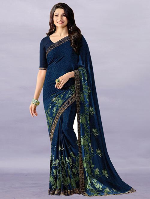 printed saree with blouse - 20457234 - Very Small Image - 1