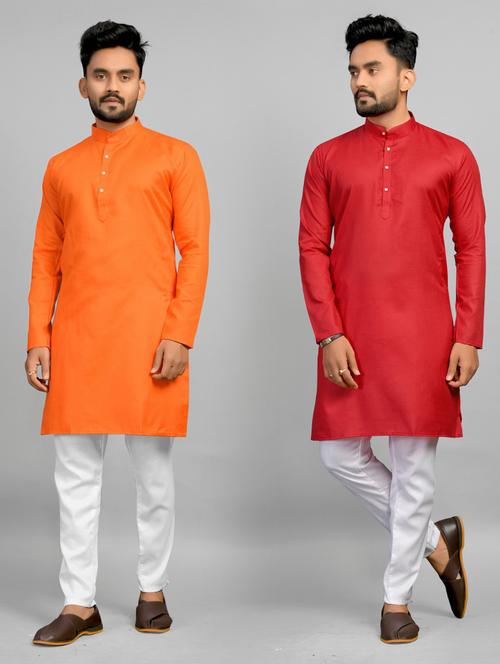 pack of 2 multi colored solid kurtas - 20457423 - Very Small Image - 1