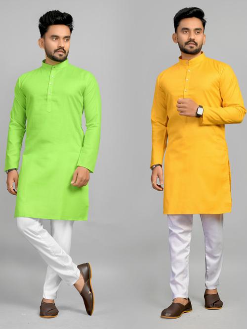 pack of 2 multi colored solid kurtas - 20457425 - Very Small Image - 1