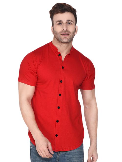 red solid casual shirt - 20457529 - Very Small Image - 1