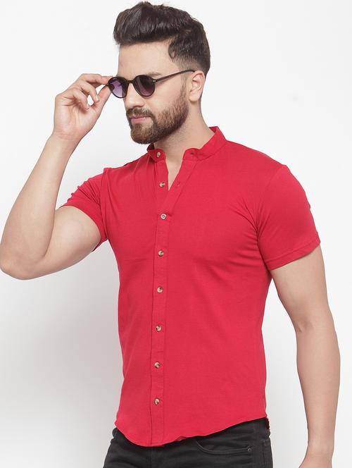 red solid casual shirt - 20457548 - Very Small Image - 1
