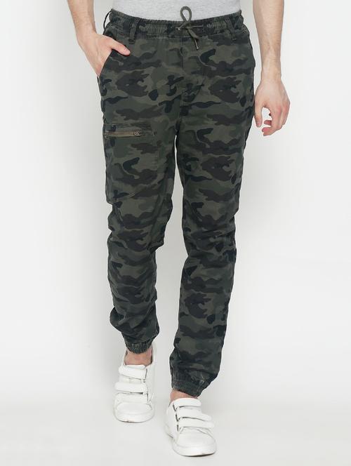 green cotton blend joggers - 20457875 - Very Small Image - 1