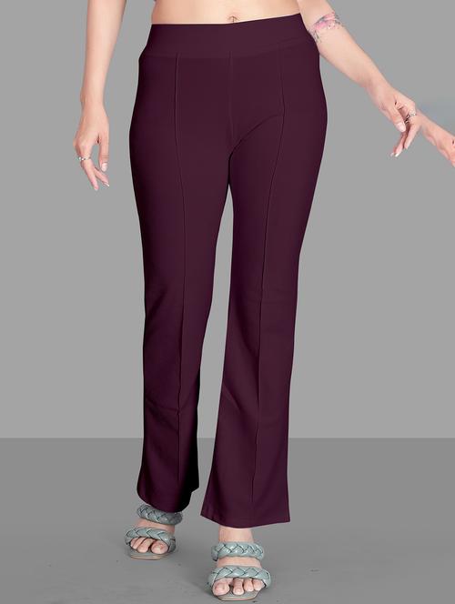 purple high rise solid bootcut trouser - 20457920 - Very Small Image - 1