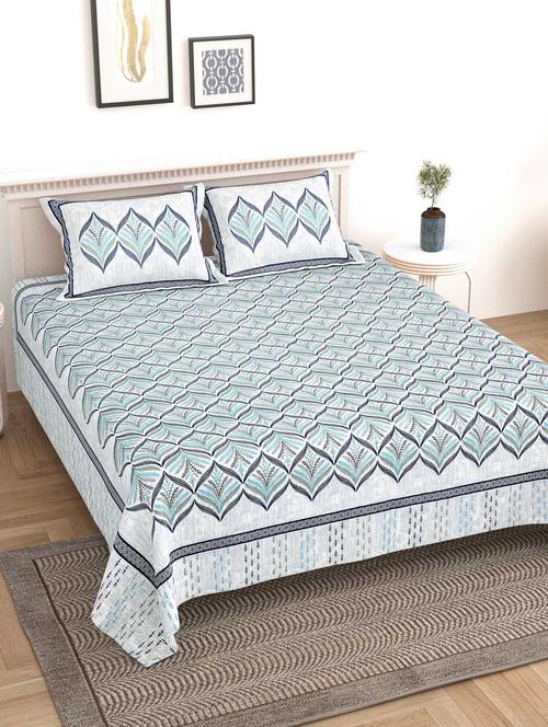 texstylers cotton multicolor jaipuri print 100 x 108 inches king size bedsheet with 2 pillow covers - 20458281 - Very Small Image - 1