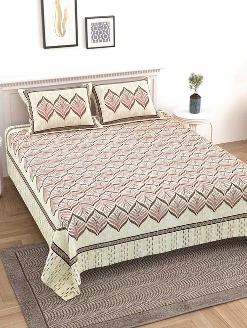texstylers cotton multicolor jaipuri print 100 x 108 inches king size bedsheet with 2 pillow covers - 20458283 - Very Small Image - 1