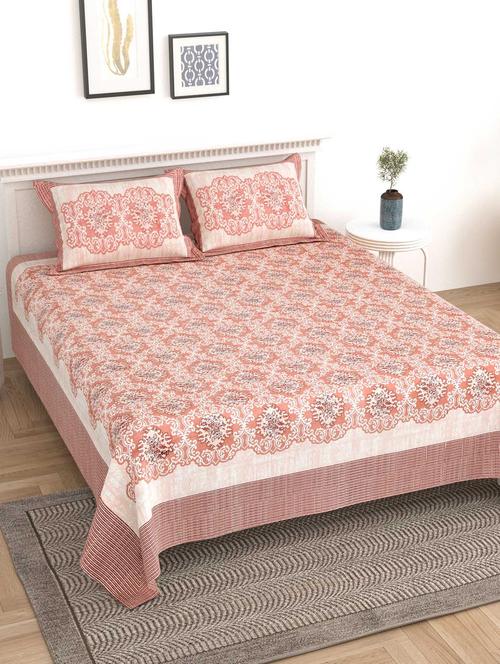 texstylers cotton multicolor jaipuri abstract print 100 x 108 inches king size bedsheet with 2 pillow covers - 20458293 - Very Small Image - 1