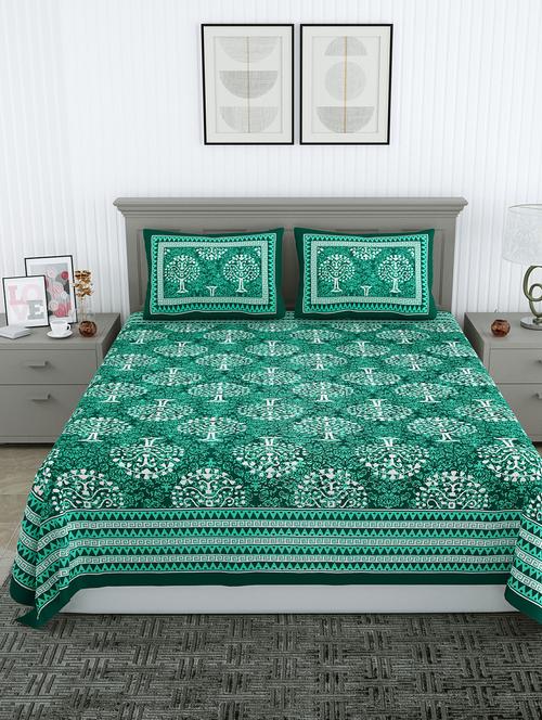 floral print double bedsheet with two pillow covers - 20458708 - Very Small Image - 1