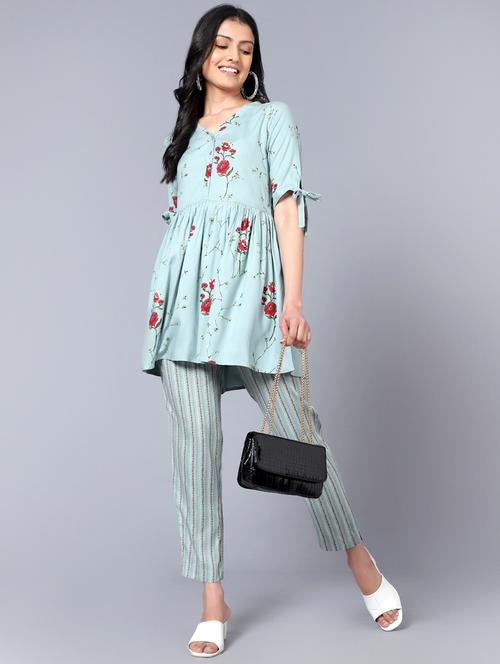 floral kurta pant set - 20458851 - Very Small Image - 1