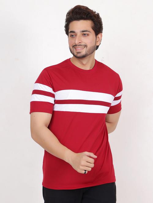 men round neck color block regular t-shirt - 20459420 - Very Small Image - 1