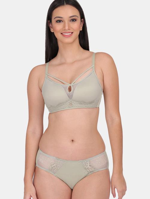 neo mint lace detailed bra and panty set - 20459674 - Very Small Image - 1
