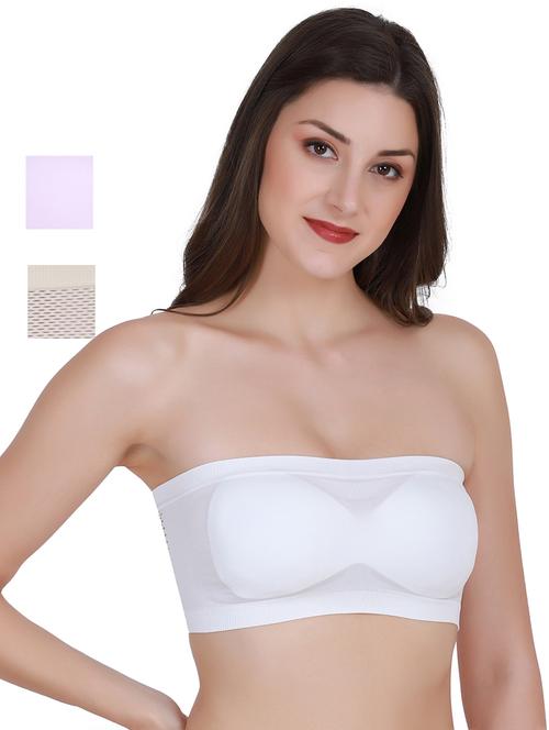 pack of 3 solid tube bras - 20460434 - Very Small Image - 1