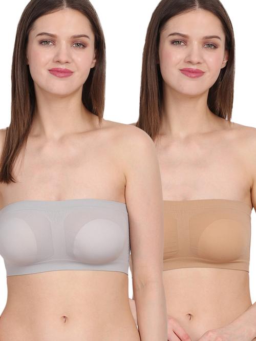women's solid tube bras combo - 20460536 - Very Small Image - 1