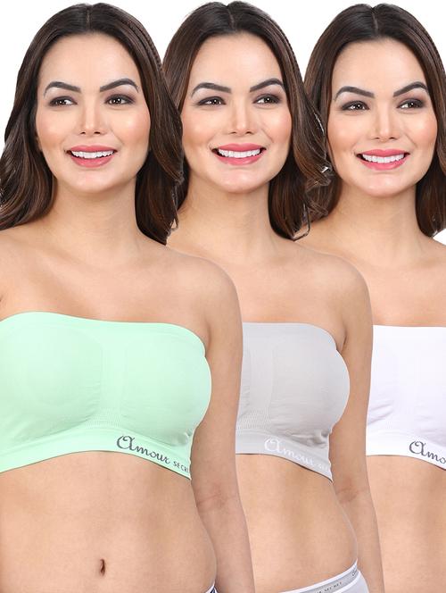 women's solid tube bras combo - 20460646 - Very Small Image - 1