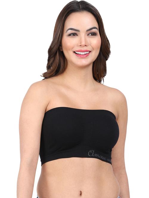 women black solids tube bra - 20460661 - Very Small Image - 1