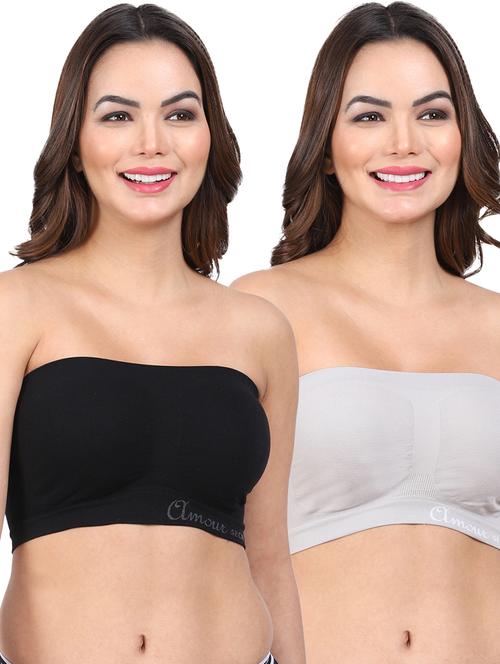 women's solid tube bras combo - 20460682 - Very Small Image - 1