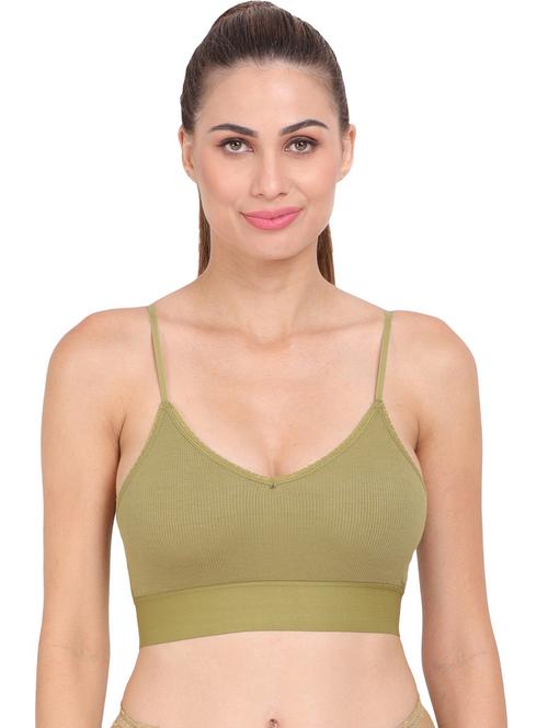 olive nylon sports bra - 20460781 - Very Small Image - 1